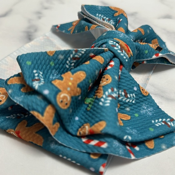 Christmas Gingerbread men waffle fabric headband - Picture 2 of 5